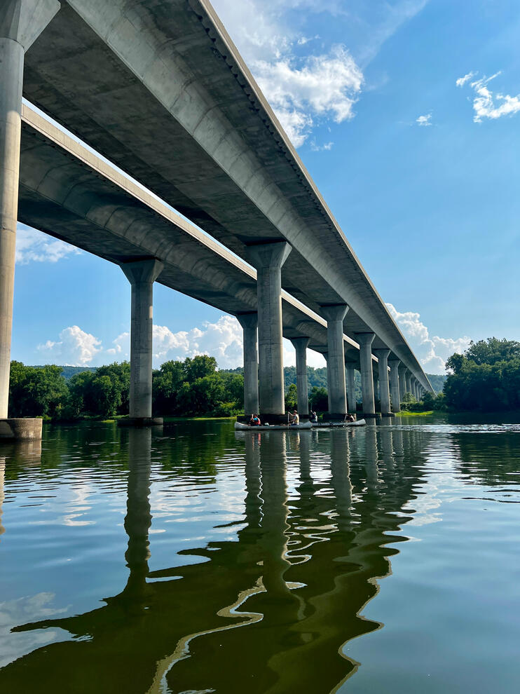Canoeing Under The Bridge