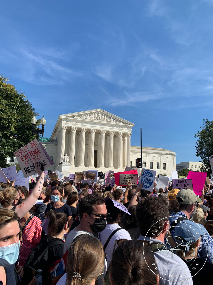 Marchers In Front Of Supreme Court