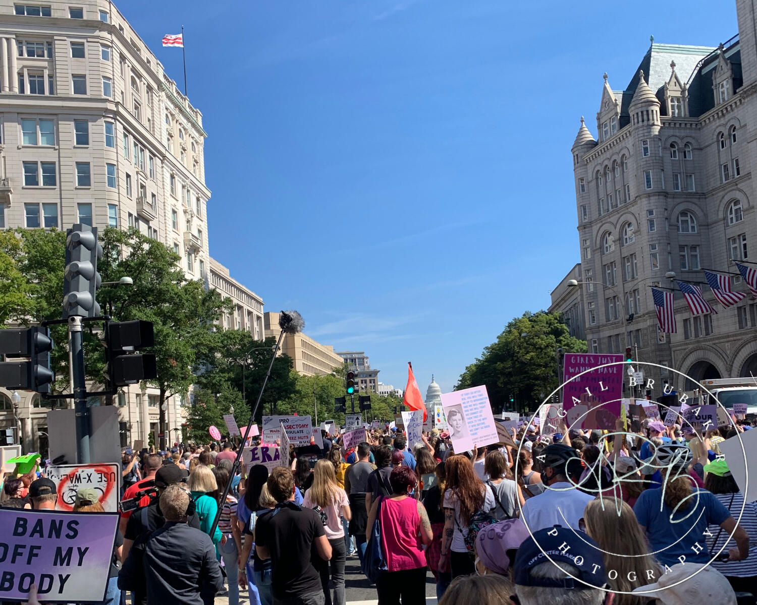 Crowd Marches Down Pennsylvania Avenue