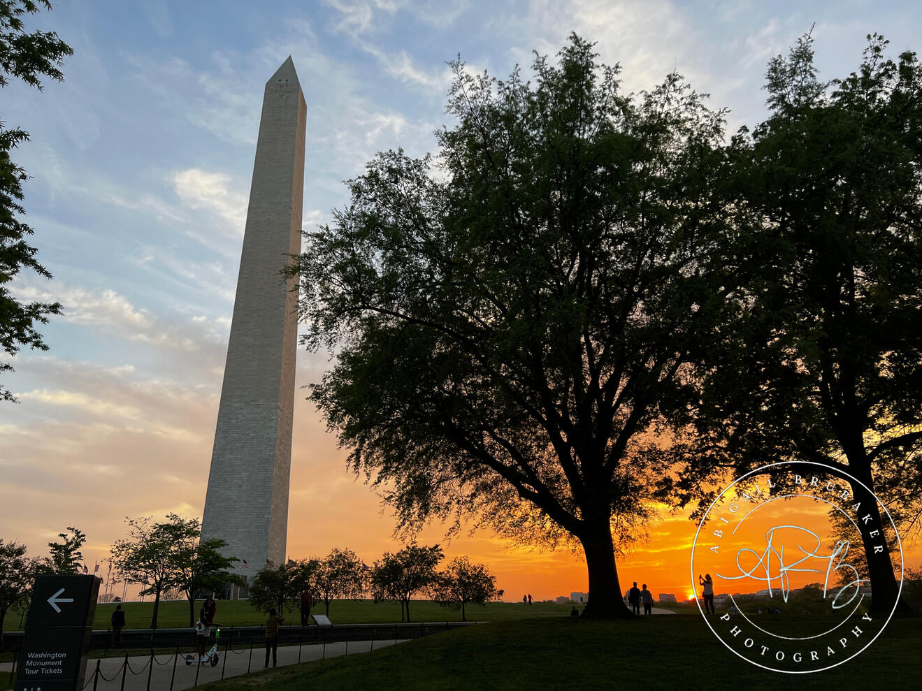 The Washington Monument At Sunset