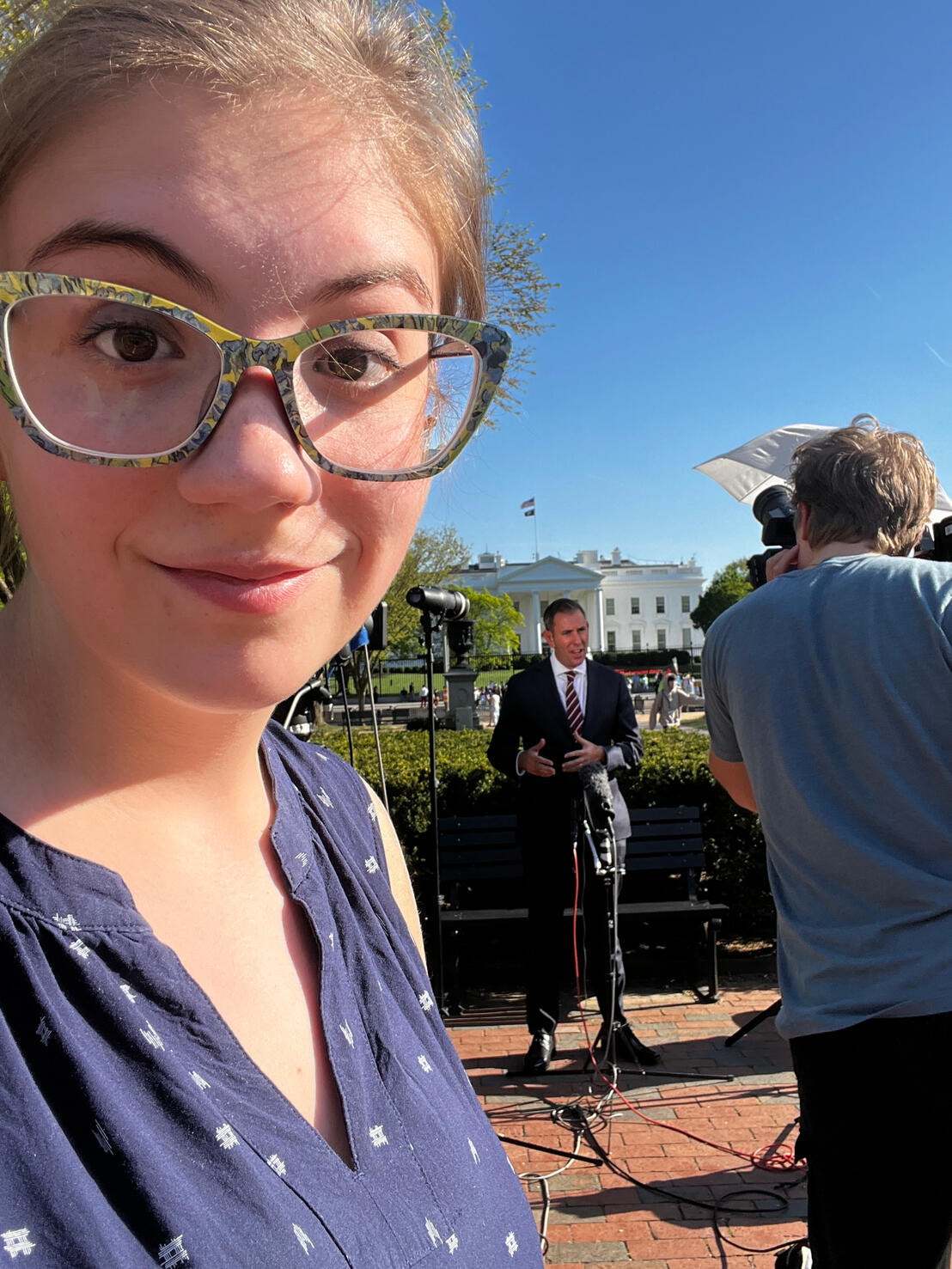 Live Shot with Australian Treasurer for Channel 7